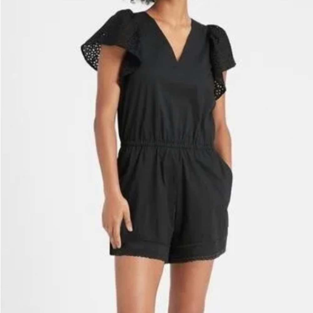 Banana Republic Romper with Eyelet Sleeves